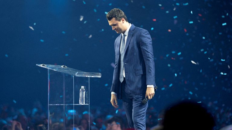 Kirk at a Turning Point conference in 2024. Pic: Reuters