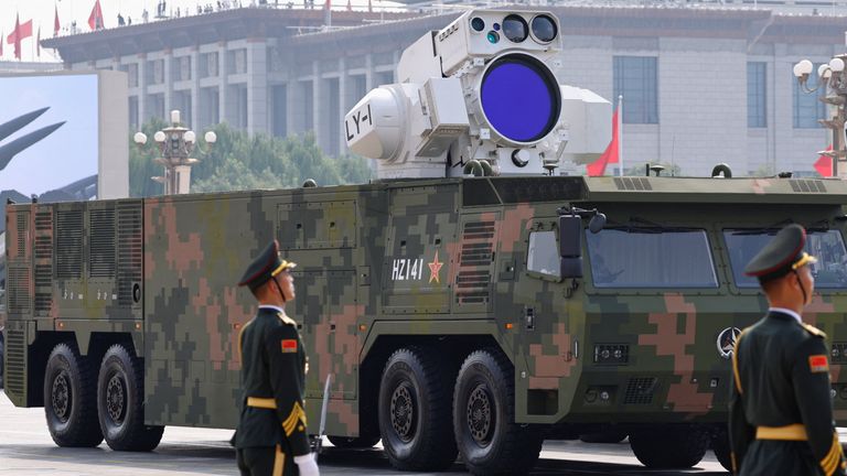 Air-defence laser weapons that have been recently developed. Pic: Reuters