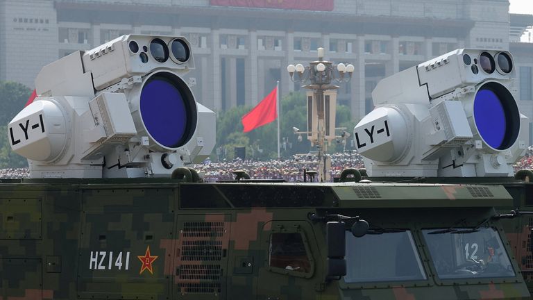 Air-defence laser weapons that have been recently developed. Pic: Reuters