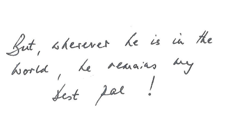 A note, apparently written by Mandelson, referring to Epstein as a 'best pal'. Pic: US House Oversight Committee