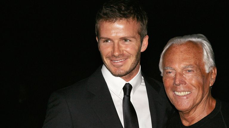With David Beckham in Milan in 2009. Pic: Reuters