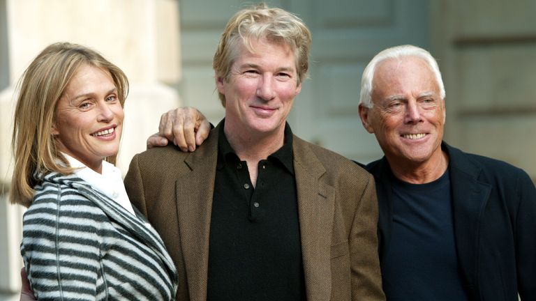 With actors Richard Gere and Lauren Hutton in 2003. Pic: Reuters