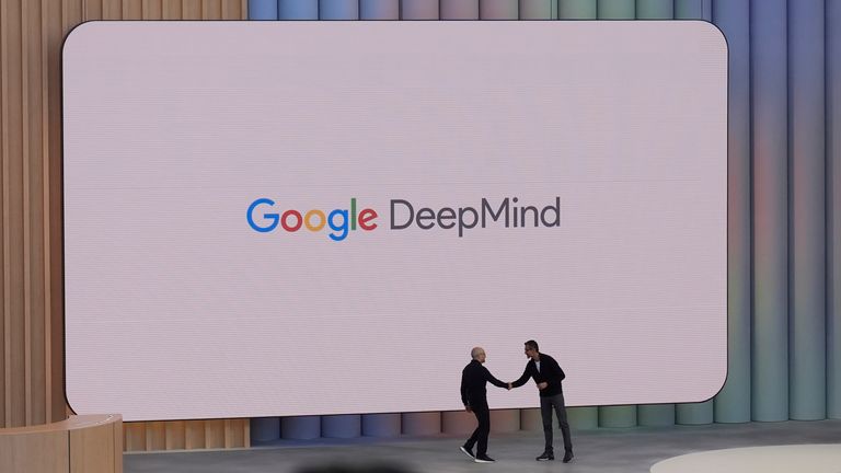 Google's investment which will include 'pioneering' AI research in science and healthcare through its Google DeepMind operation. Pic: AP