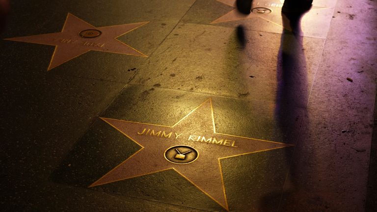 Kimmel's star on the Hollywood Walk of Fame. Pic: AP
