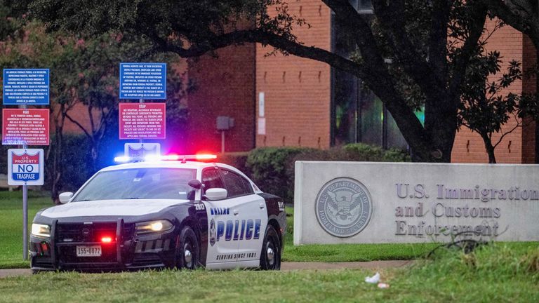 The shooting happened at an ICE field office in Dallas. Pic: Reuters