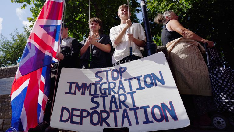 A recent anti-immigration protest in Bristol. Pic: PA