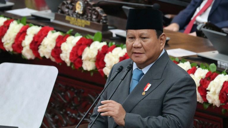Indonesian President Prabowo Subianto. Pic: AP