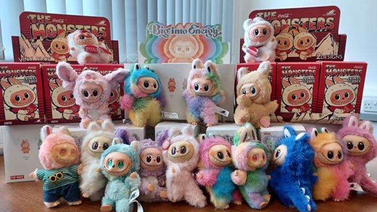 Nine in ten of the toys seized were fake Labubu dolls.  Pic: IPO / PA