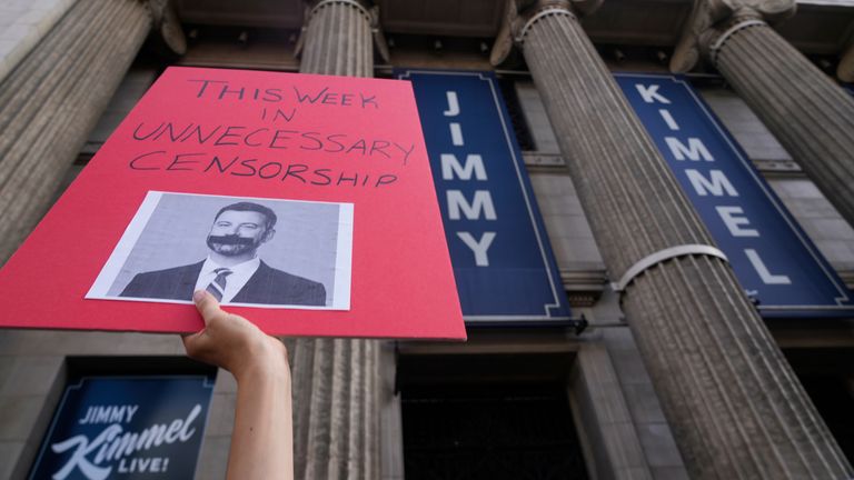 Demonstrations against his suspension have sprung up. Pic: AP