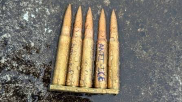 One of the bullet casings was engraved with 'ANTI ICE'. Pic: Kash Patel/X