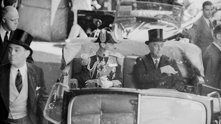 King George VI and Franklin Roosevelt in Washington DC. Pic: AP