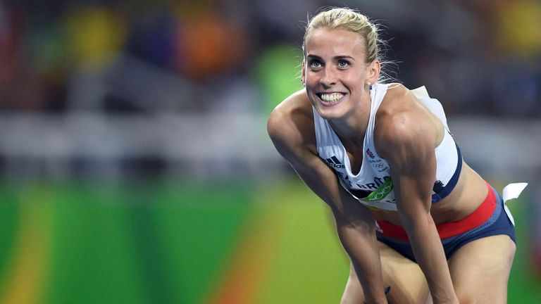 Lynsey Sharp at the  Women's 800m Semifinals at the Rio Olympics in 2016