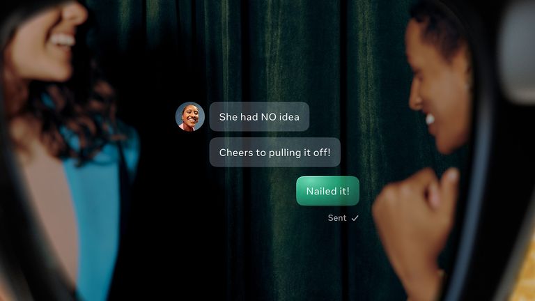 Or pop up with incoming WhatsApp messages. Pic: Meta