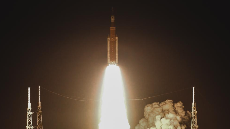 O lançamento da Artemis em novembro de 2022. Foto: NASA