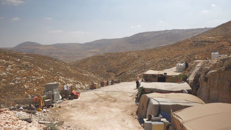 The family say settlers are constantly coming to their camp home to harass them