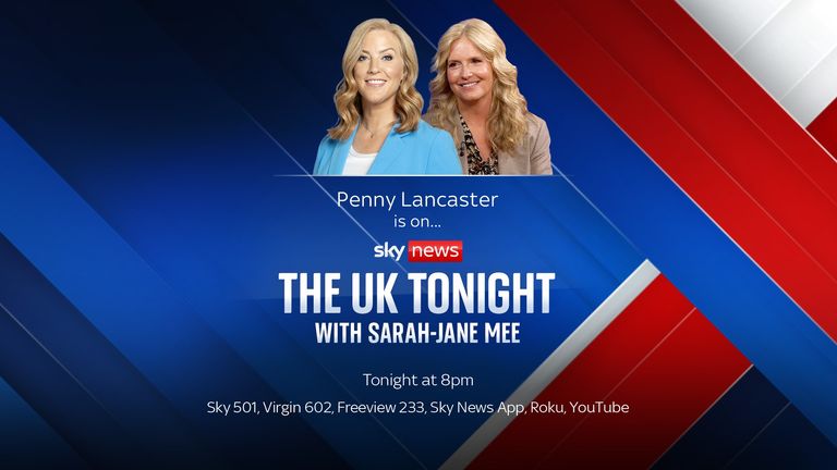 Penny Lancaster is set to appear on the UK Tonight with Sarah-Jane Mee at 8pm on Monday