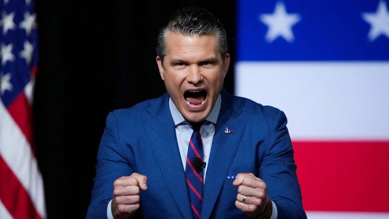 Pete Hegseth said the US military was kicking back against political correctness. Pic: Reuters
