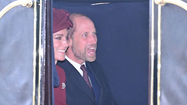 The Prince and Princess of Wales during the carriage procession to Windsor Castle