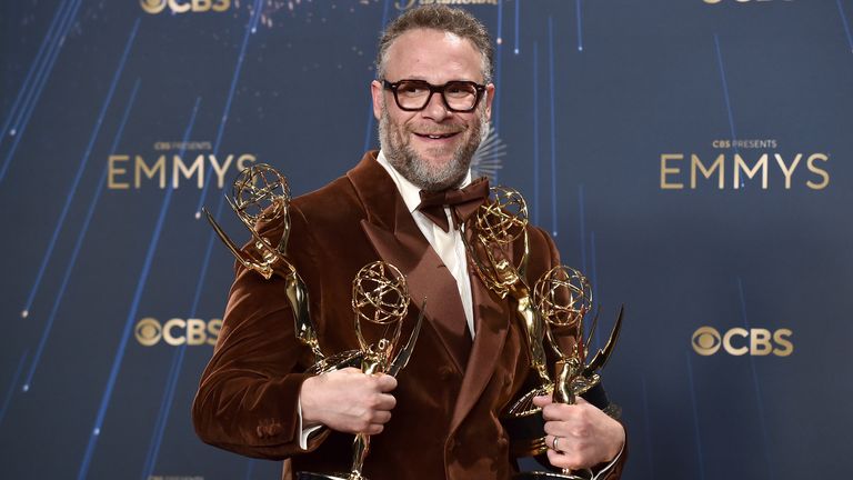 The Studio star and creator Seth Rogen. Pic: Lisa O'Connor/Invision for the Television Academy/AP