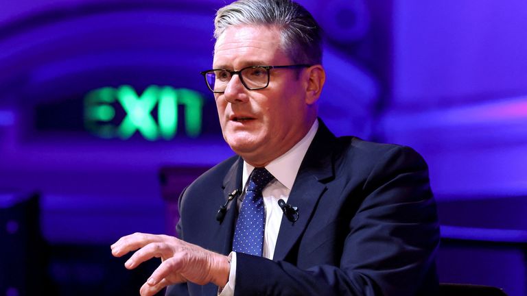 A poll suggests over half of Labour members want Sir Keir to exit before the next election. Pic: Reuters