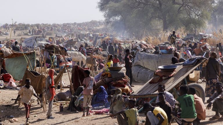 Families displaced by RSF attacks have been forced into shelters across North Darfur, such as this one in the town of Tawila. File pic: Reuters