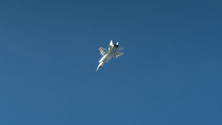 Sweden released images said to show a Russian fighter jet that violated Estonian airspace. Pic: Reuters