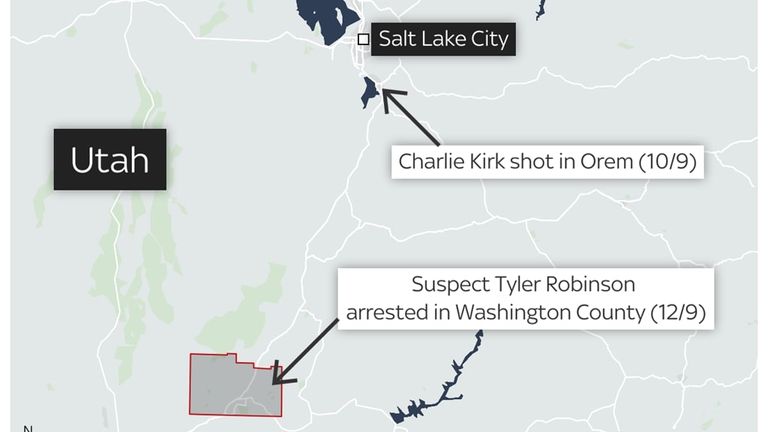 Where the shooting took place and where Tyler Robinson was eventually arrested