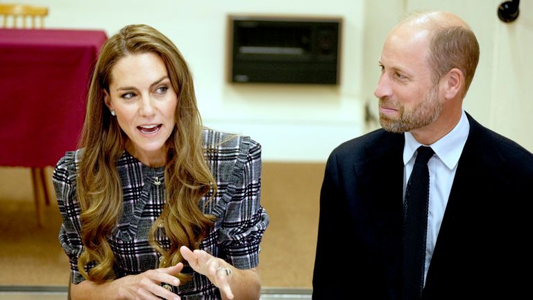 Kate and William visited the Women's Institute on the three-year anniversary of the death of the late Queen. Pic: AP