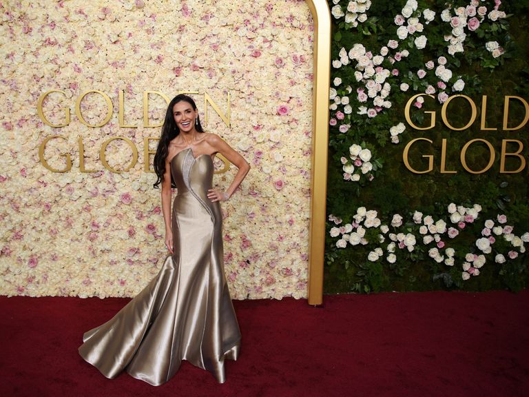 Demi Moore at the 2025 Golden Globes. Pic: Reuters