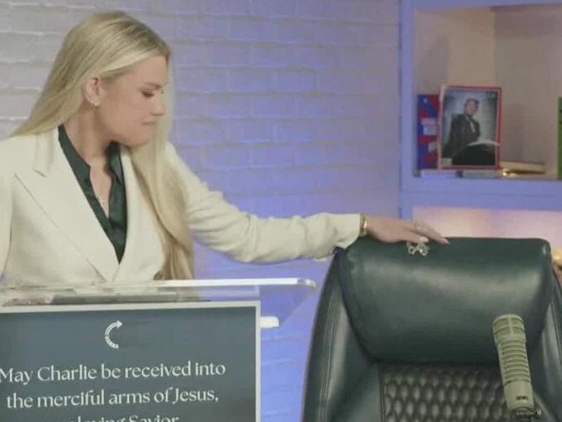 Charlie Kirk's widow pays tribute to 'perfect' husband and says her cries 'will echo around the world' | World News | Sky News