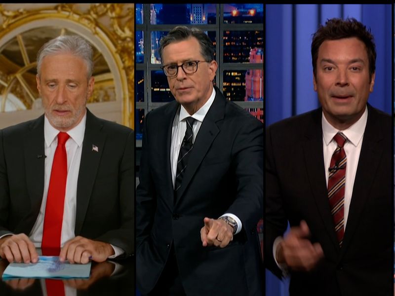 Stephen Colbert, Jimmy Fallon, Jon Stewart and Seth Myers were amongst those that commented on the suspension.