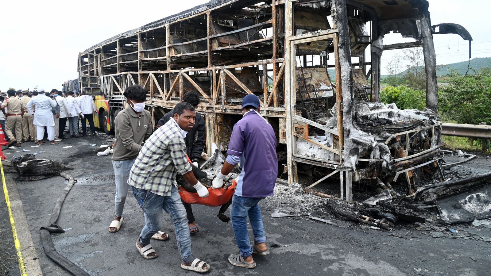 At least 25 killed as bus bursts into flames after crash with motorbike ...