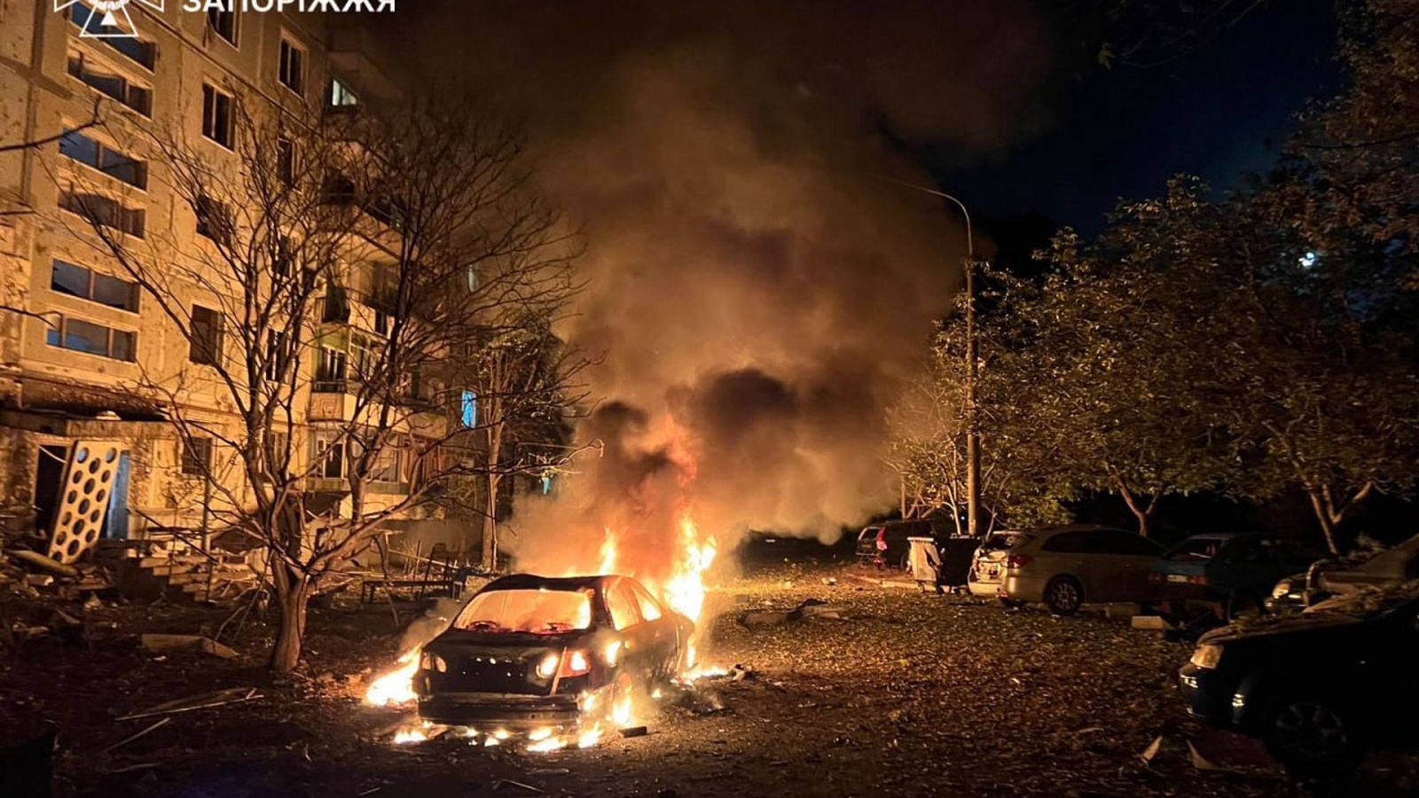 At least five killed in Ukraine after Russian missile and drone attack – as Poland forced to scramble jets