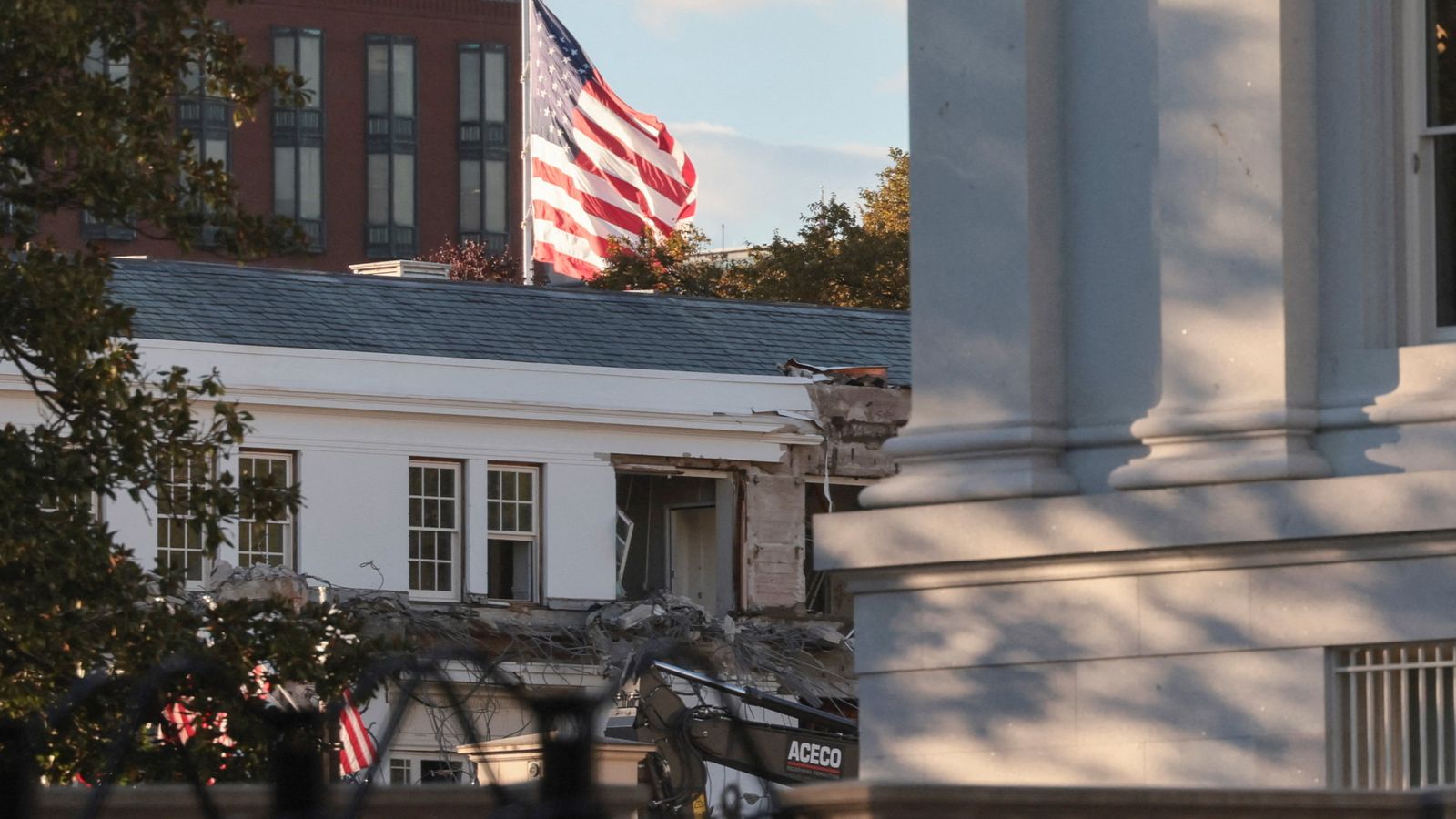 Demolition work begins on White House East Wing for Trump's £186m ...