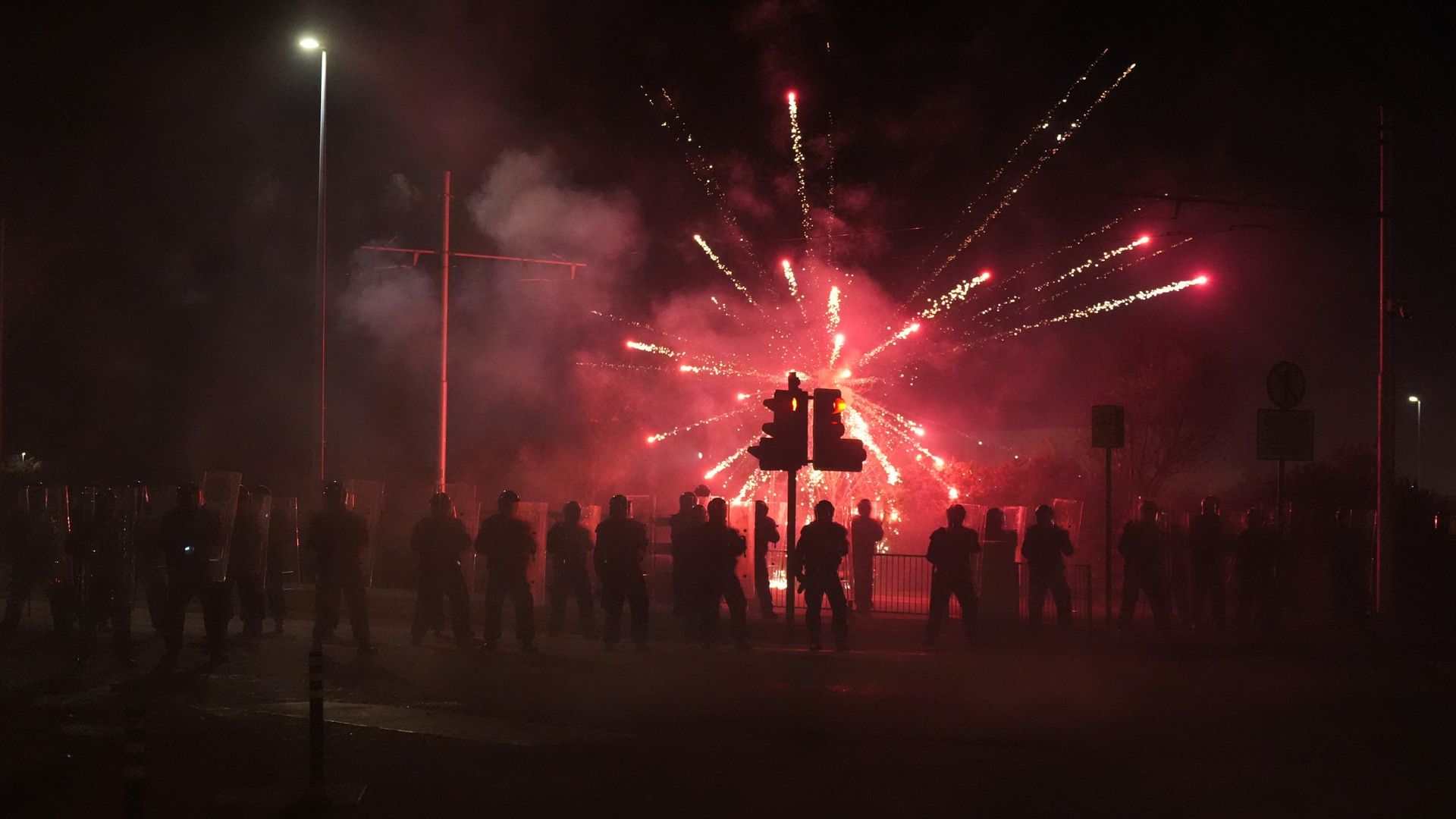 'It got ugly - and fast': Prams filled with fireworks as teenagers clash with police outside Dublin hotel