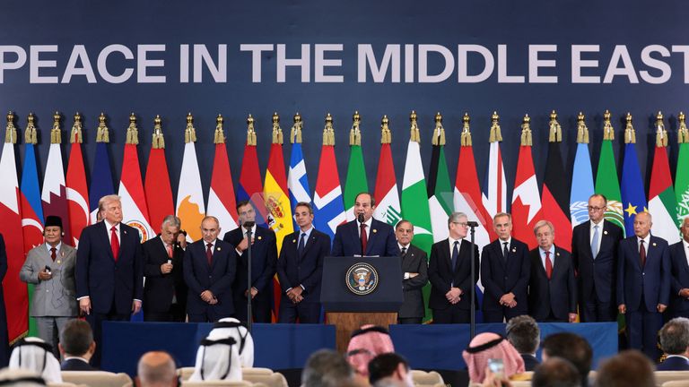 World leaders at the Gaza peace summit 