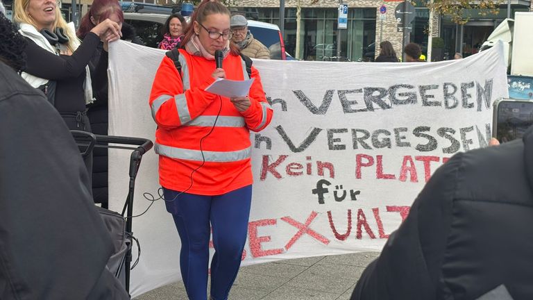 Demonstrators gathered on Saturday