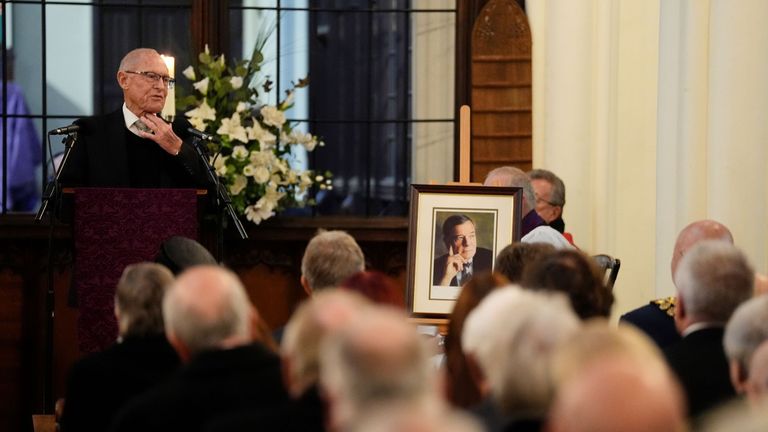 Sir Geoffrey delivered the eulogy. Pic: PA