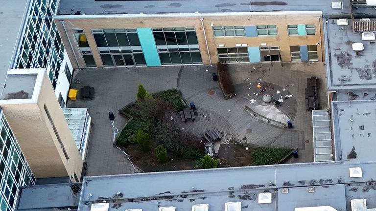 Harvey was stabbed outside of the school cafeteria. Pic: Ben Lack Photography Limited