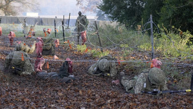 British troops have been instrumental in the training of Ukrainian soliders throughout the conflict at camps like this one in East Anglia.Pic: PA