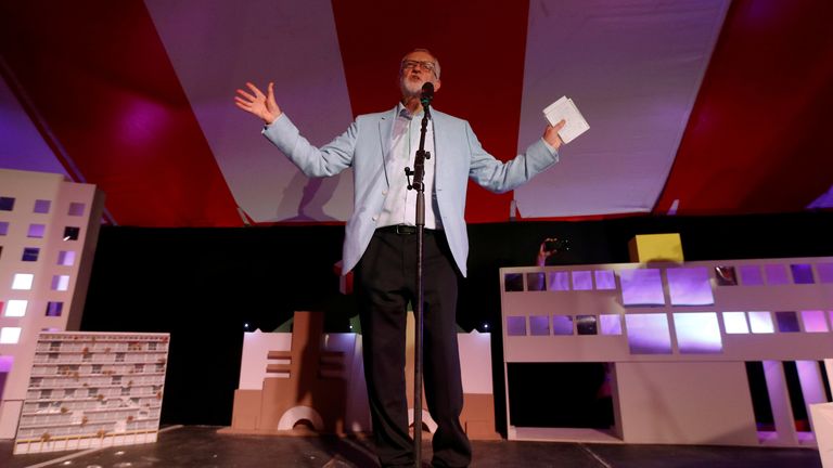 Jeremy Corbyn at TWT. Pic: Reuters