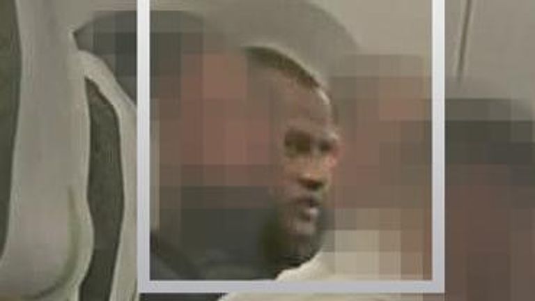 Hadush Kebatu seen on the plane during his deportation flight