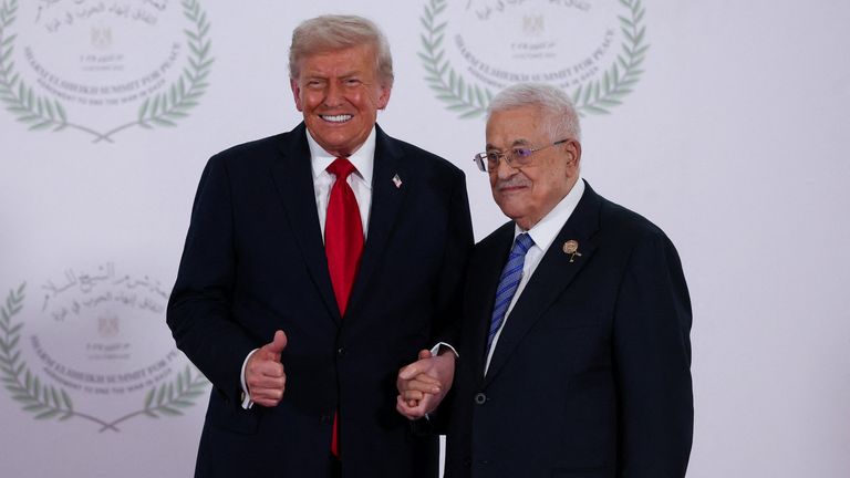 Donald Trump and Palestinian Authority President Mahmoud Abbas. Pic: Reuters
