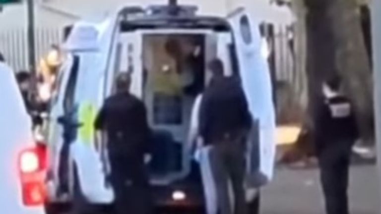 Moment migrant sex attacker is detained 