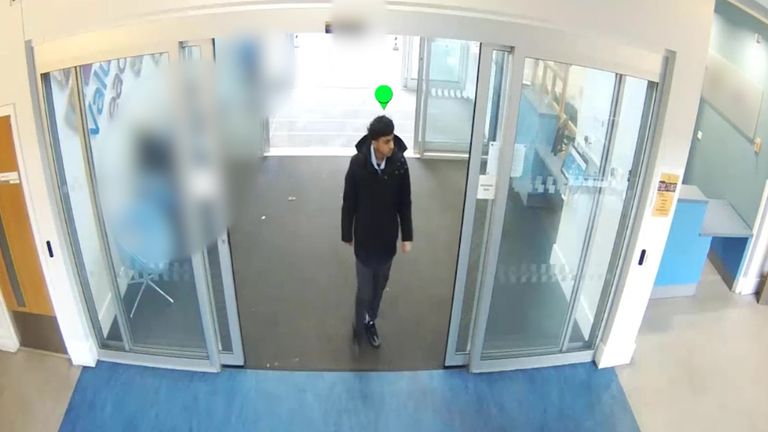 CCTV footage captured Khan arriving at school on the day of the fatal stabbing. Pic: South Yorkshire Police