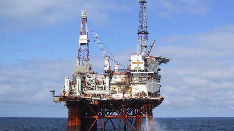 The Thistle Alpha platform, north of Shetland, stopped production in 2020 . Pic: Reuters/Petrofac