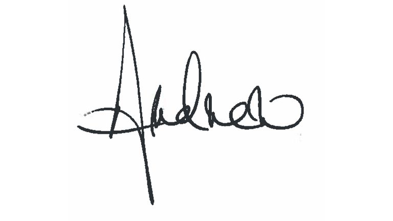 Prince Andrew's signature