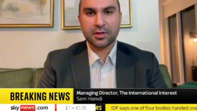 Sami Hamdi appeared on Sky to discuss the Israel-Gaza war