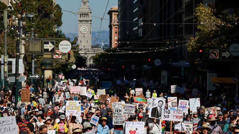 This event in San Francisco is among thousands taking place across the US. Pic: Reuters