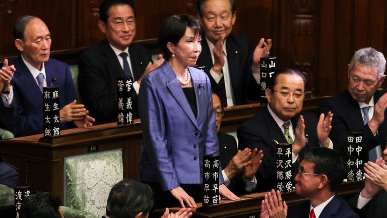 skynews-sanae-takaichi-japan_7060535 Novo primeiro-ministro japonês, Sanae Takaichi, promete aumentar os gastos com defesa | Notícias do mundo